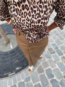 Leopardblouse strikjes/ MILOU