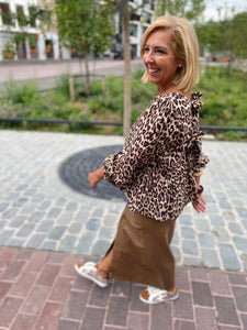 Leopardblouse strikjes/ MILOU