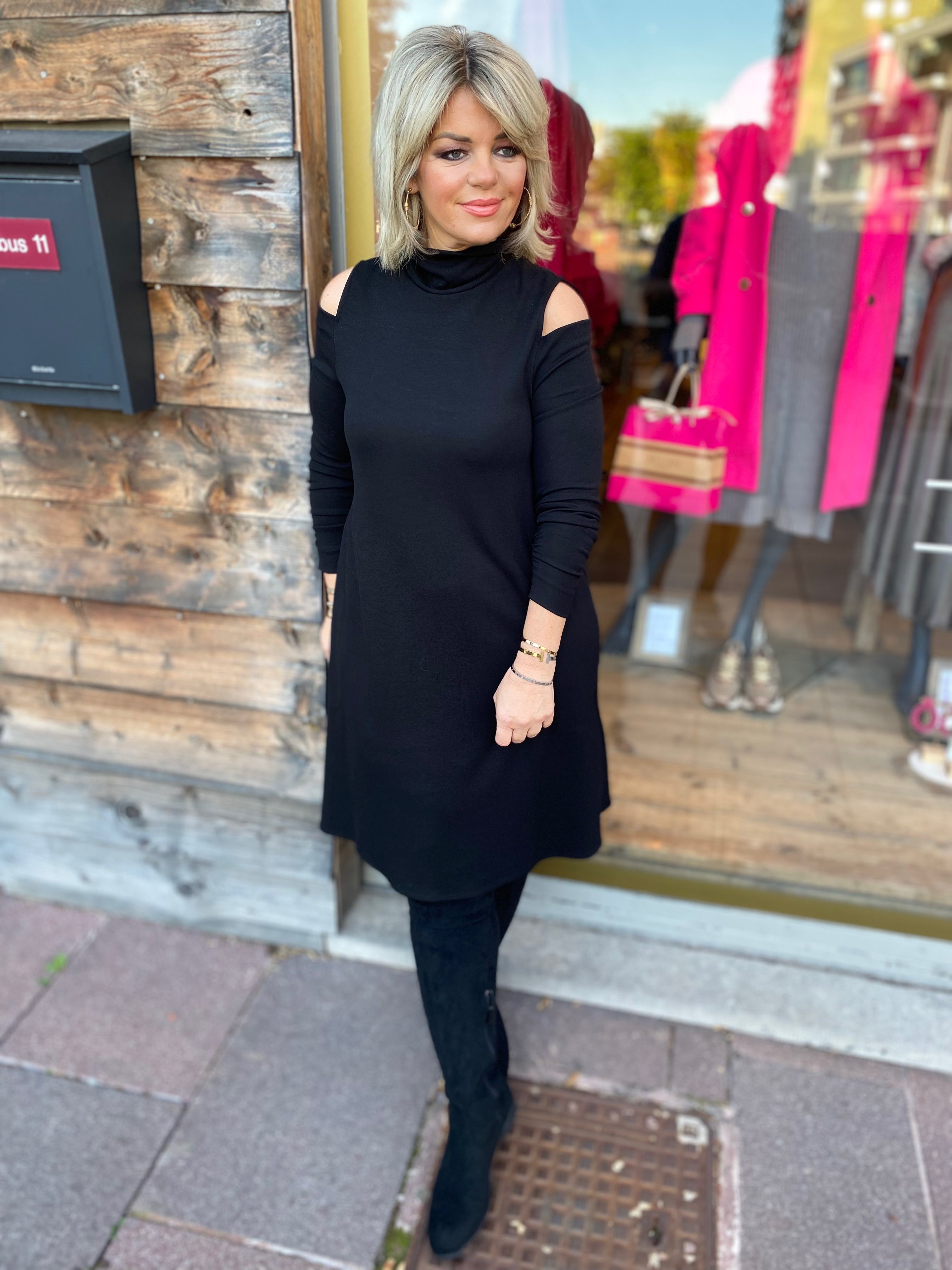 Jersey jurk/ zwart/MARIE