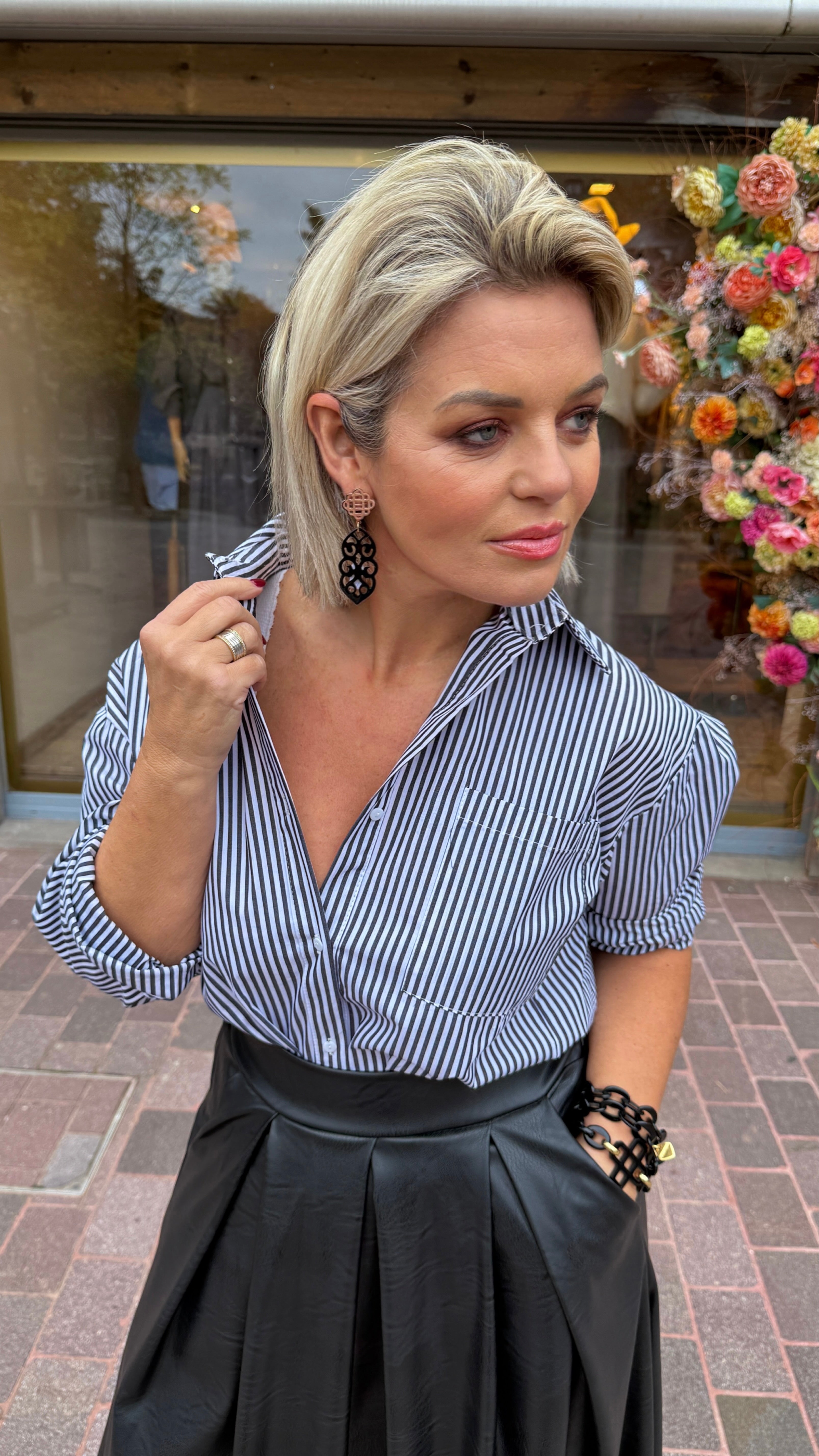 Rok/ zwart/leatherlook/ JACLYN