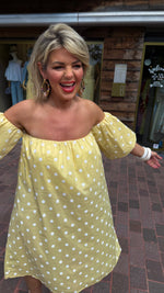 Afbeelding in Gallery-weergave laden, Jurk/ geel/ polkadot

