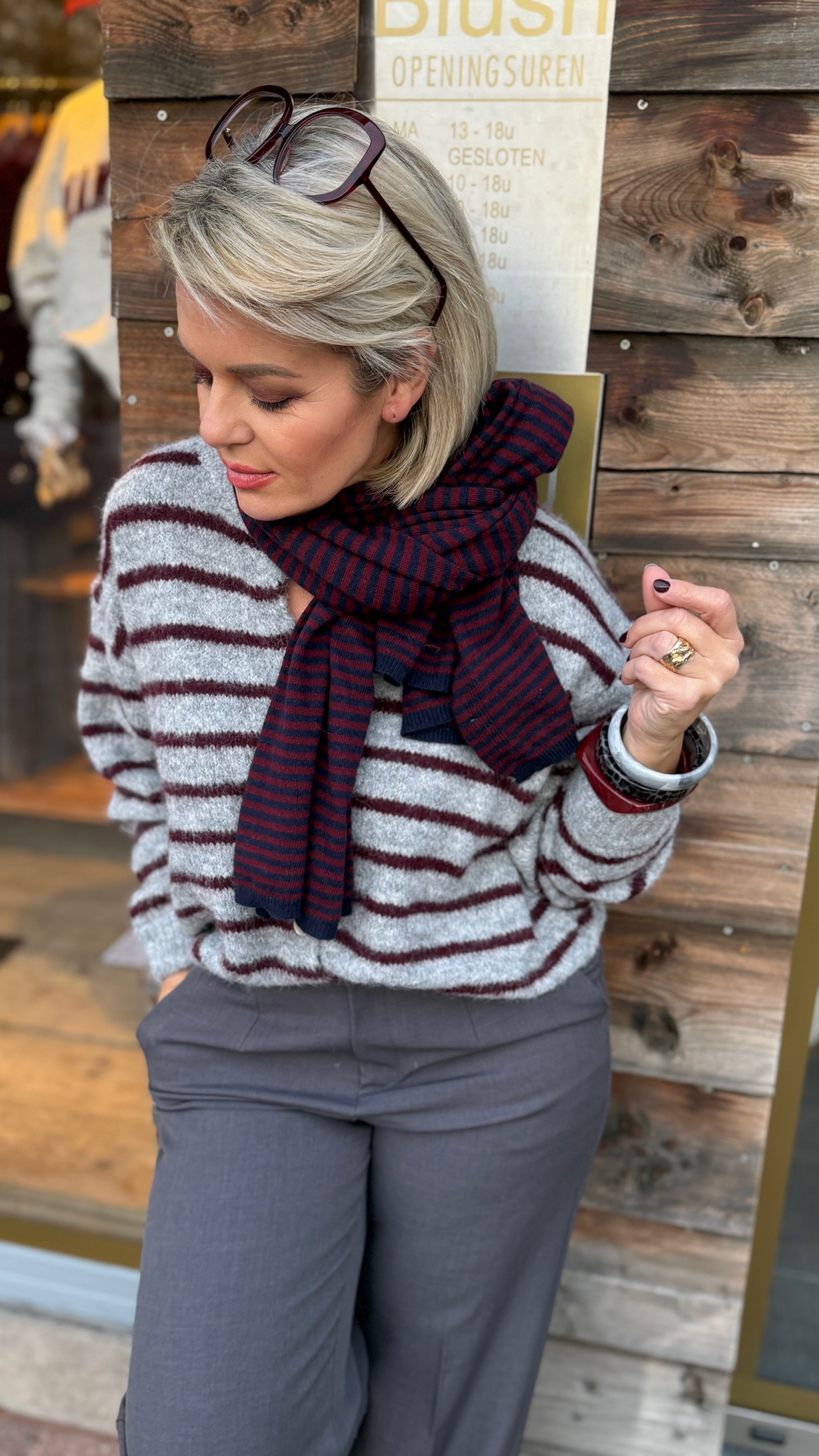 Cardigan streep/ MARIËTTE