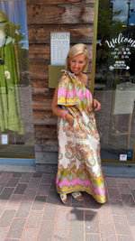 Afbeelding in Gallery-weergave laden, Satinlook jurk/ asymmetrisch/ JULIENNE
