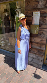 Afbeelding in Gallery-weergave laden, Satinlook jurk/ asymmetrisch/ JULIENNE
