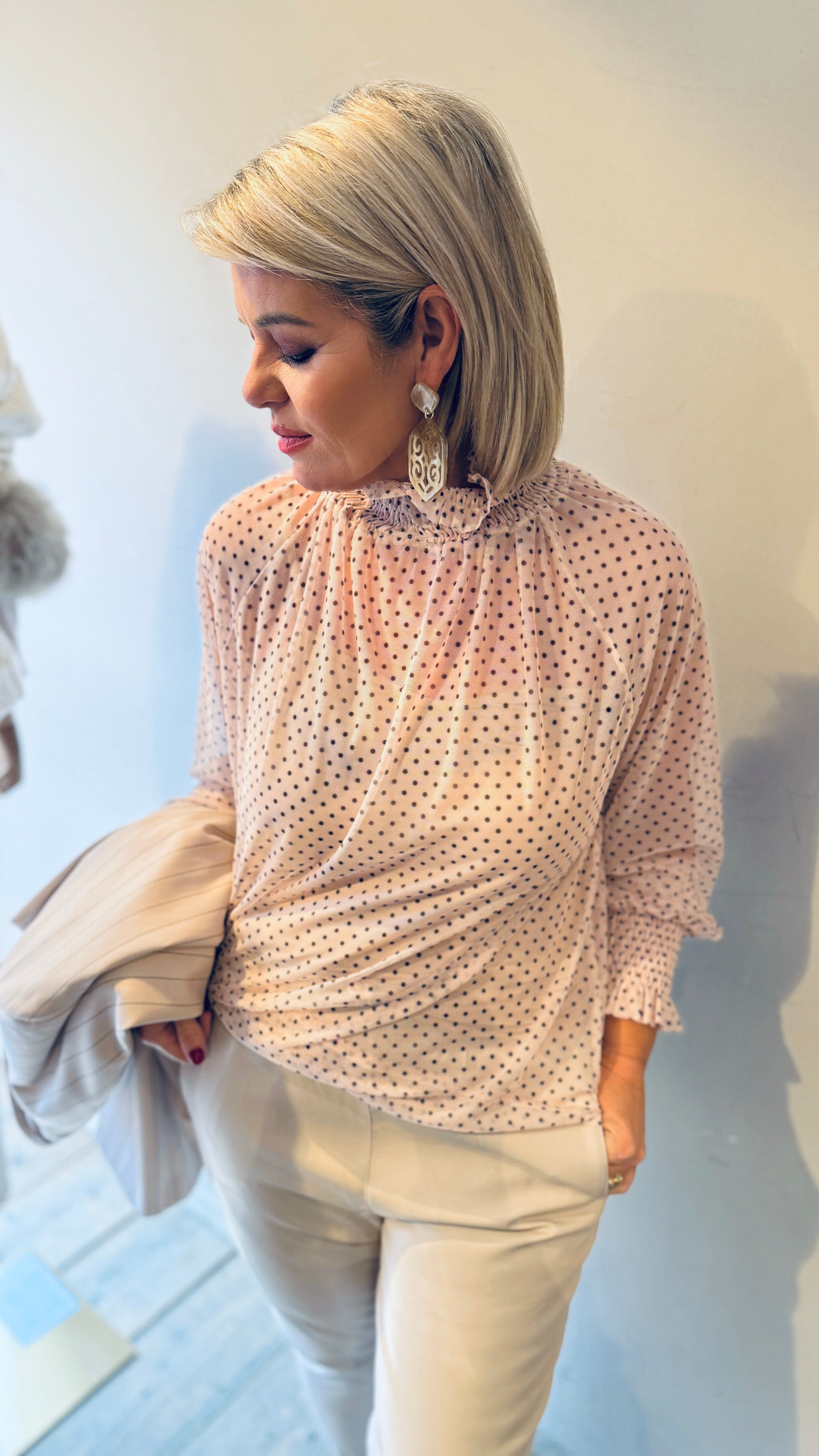 Blouse polkadot/ crème/JOAN.