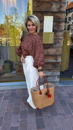 Afbeelding in Gallery-weergave laden, Blouse polkadot/ cognac/ LINA
