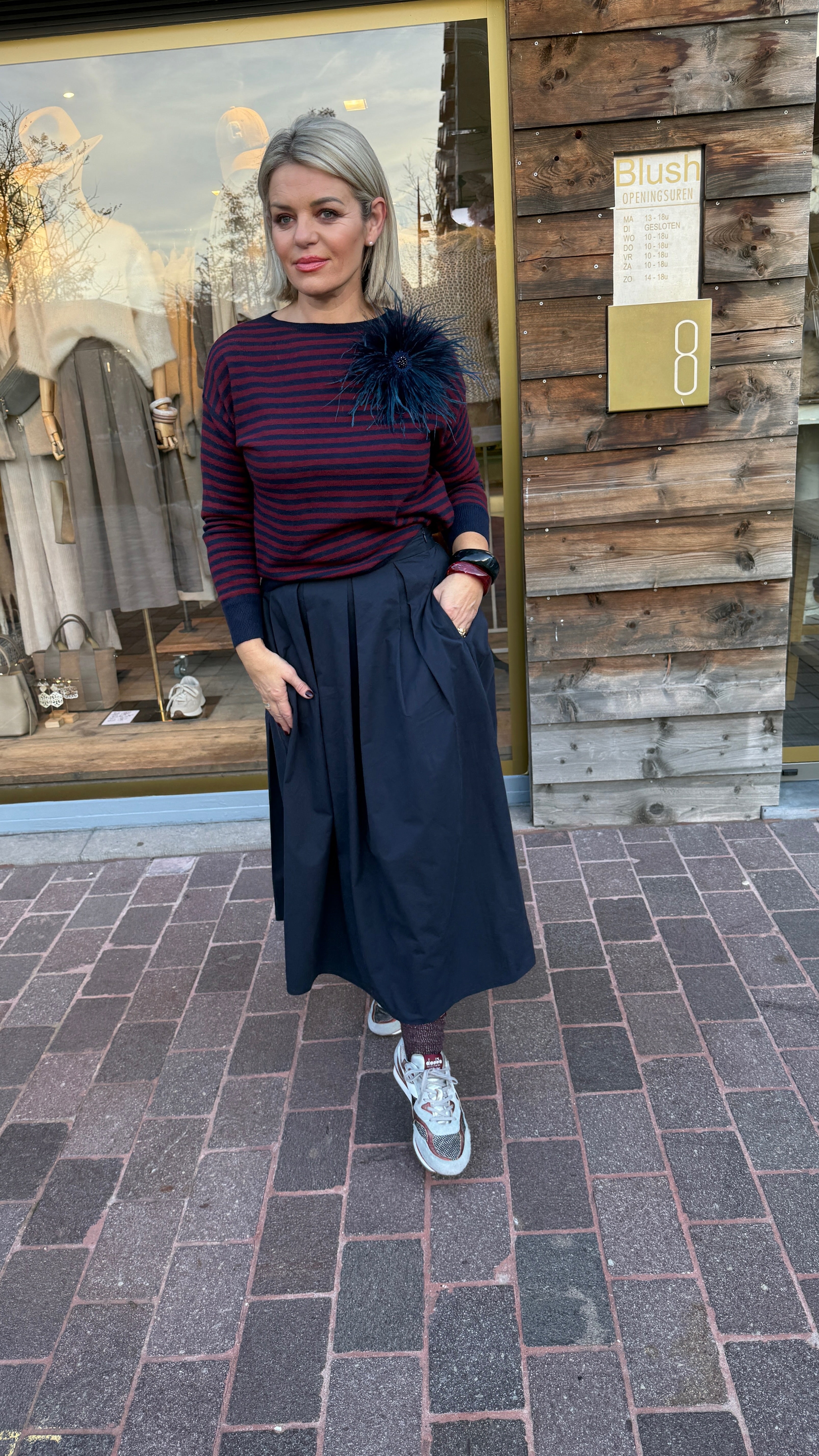 Trui/ bordeaux-blauw/MILLE