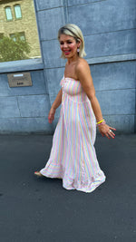 Afbeelding in Gallery-weergave laden, Strapless jurk/streep/JOELLE
