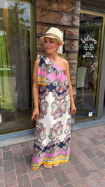 Afbeelding in Gallery-weergave laden, Satinlook jurk/ asymmetrisch/ JULIENNE
