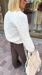 Doorstikte vest/ beige/ JUNE
