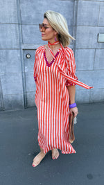 Afbeelding in Gallery-weergave laden, Jurk/ streep/ oranje/GHILAINE
