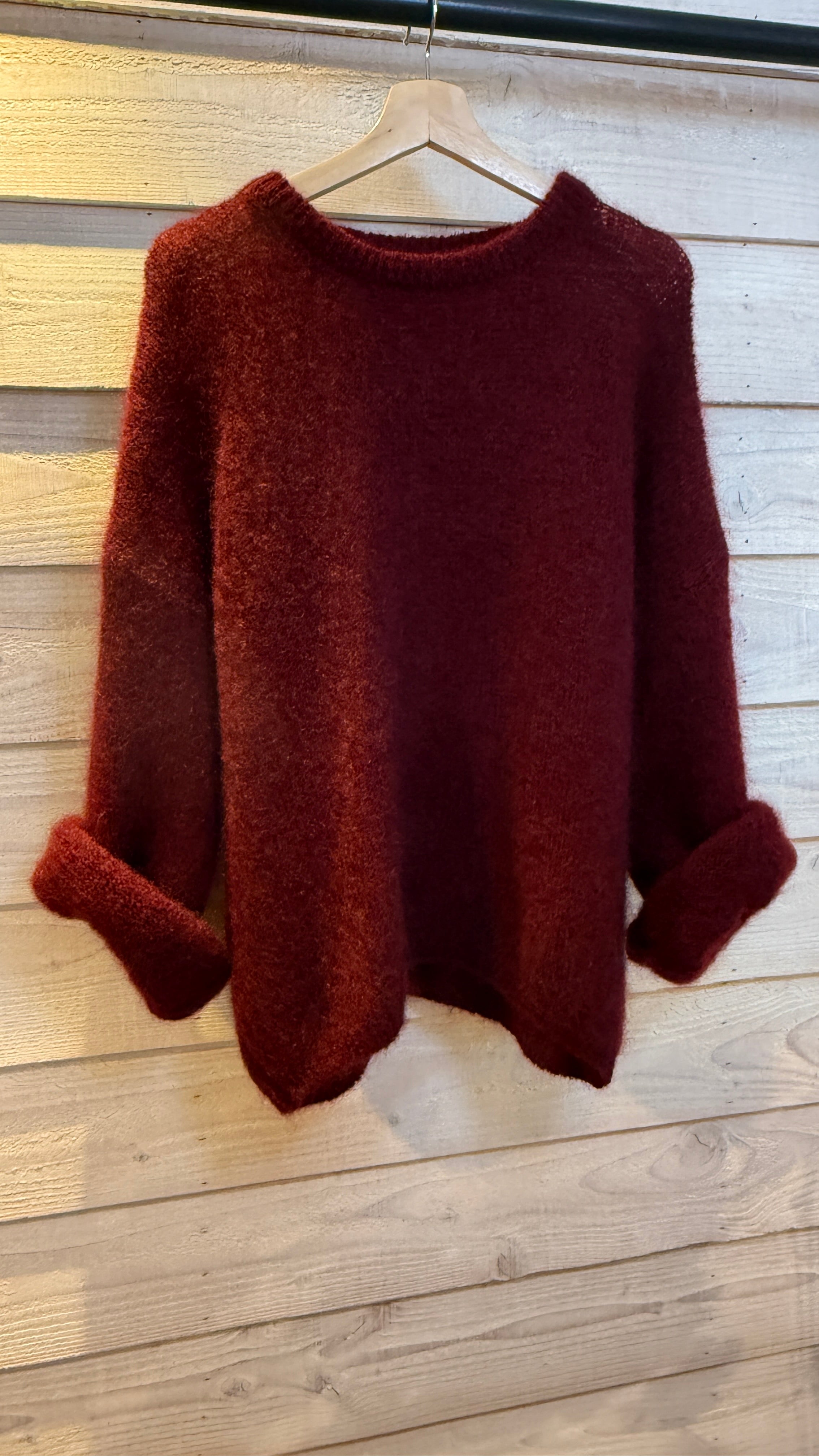 Mohair trui/ BLACK ROSE