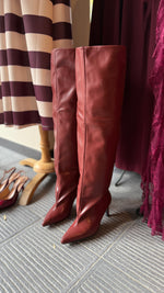 Afbeelding in Gallery-weergave laden, Overknee laars/ bordeaux/ MARRON

