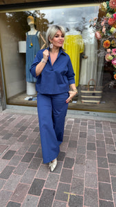 Blouse/blauw/LAO/BLACK ROSE