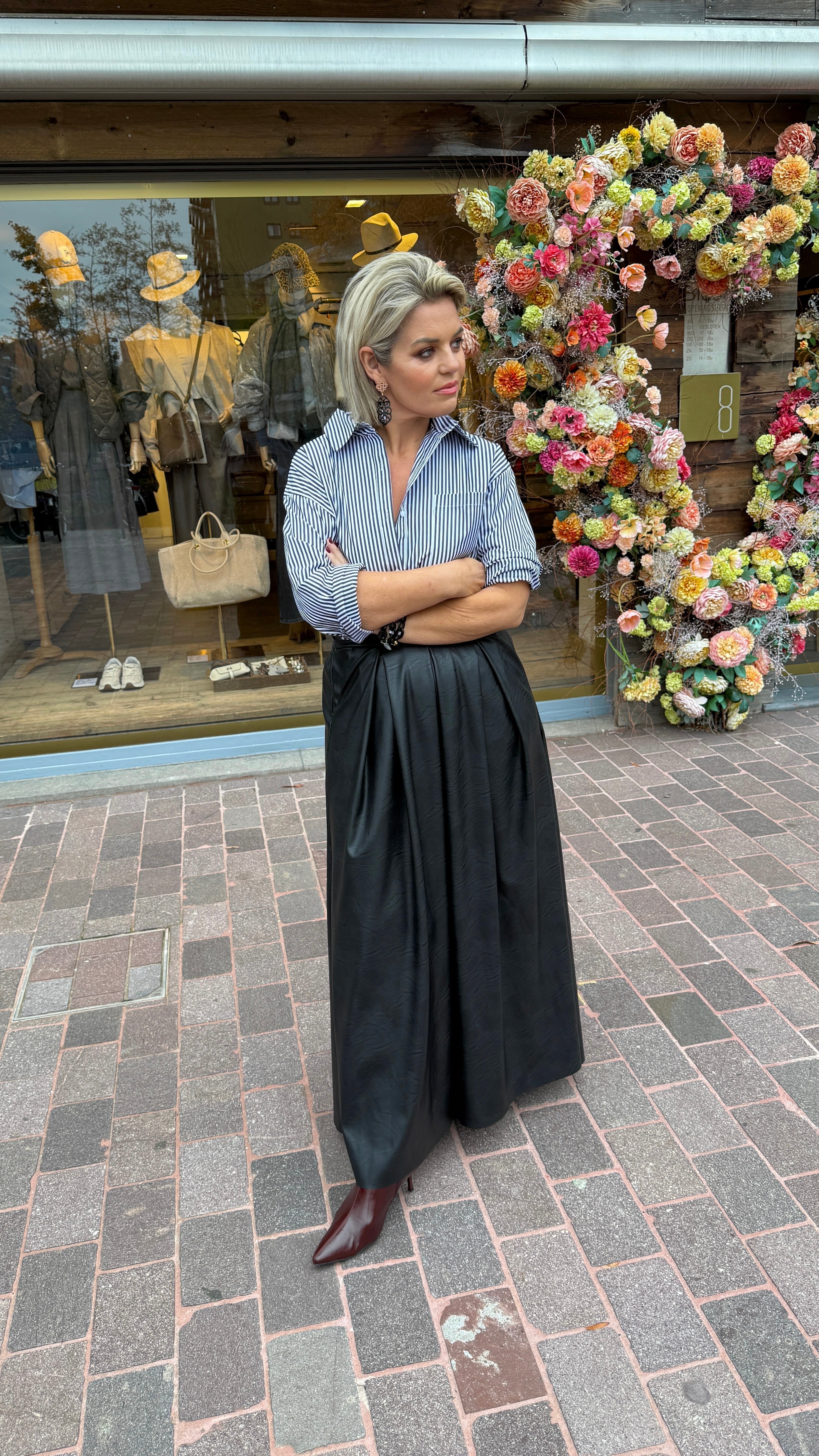 Rok/ zwart/leatherlook/ JACLYN