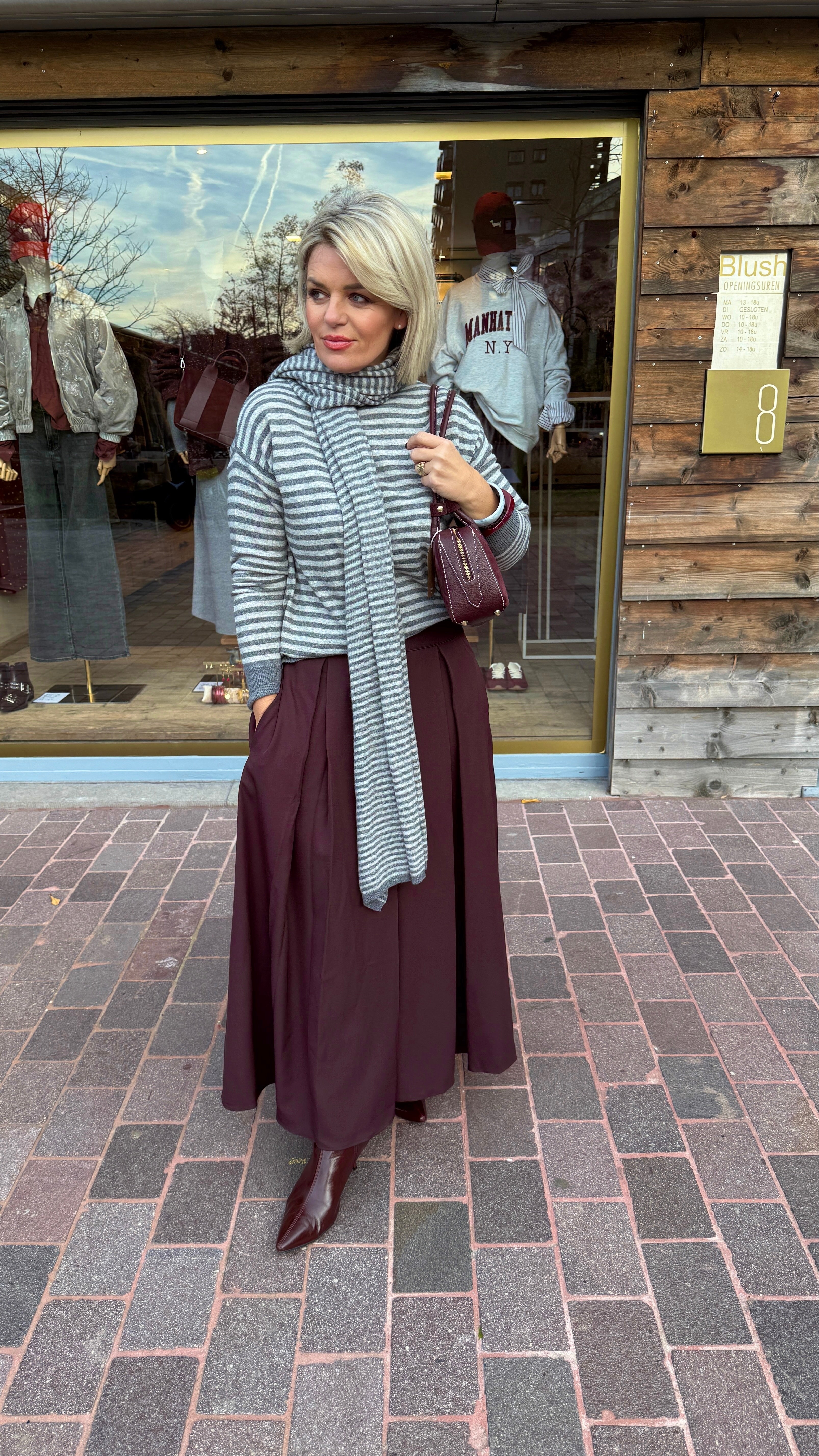 Trui streep/ MILLE/ grijs