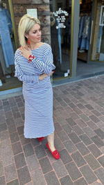 Afbeelding in Gallery-weergave laden, Jurk streep/ blauw/ ALLY
