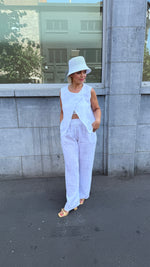 Afbeelding in Gallery-weergave laden, Linnen broek/wit/ FELIA

