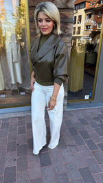 Afbeelding in Gallery-weergave laden, Lederlook vest / groen/ NAVY

