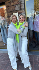 Afbeelding in Gallery-weergave laden, Sjaal LENA/ grijs fluogeel
