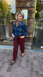 Afbeelding in Gallery-weergave laden, Barrel jeans/ bordeaux/ MARIE
