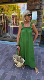 Afbeelding in Gallery-weergave laden, Linnen jurk/ groen/JULIETTE
