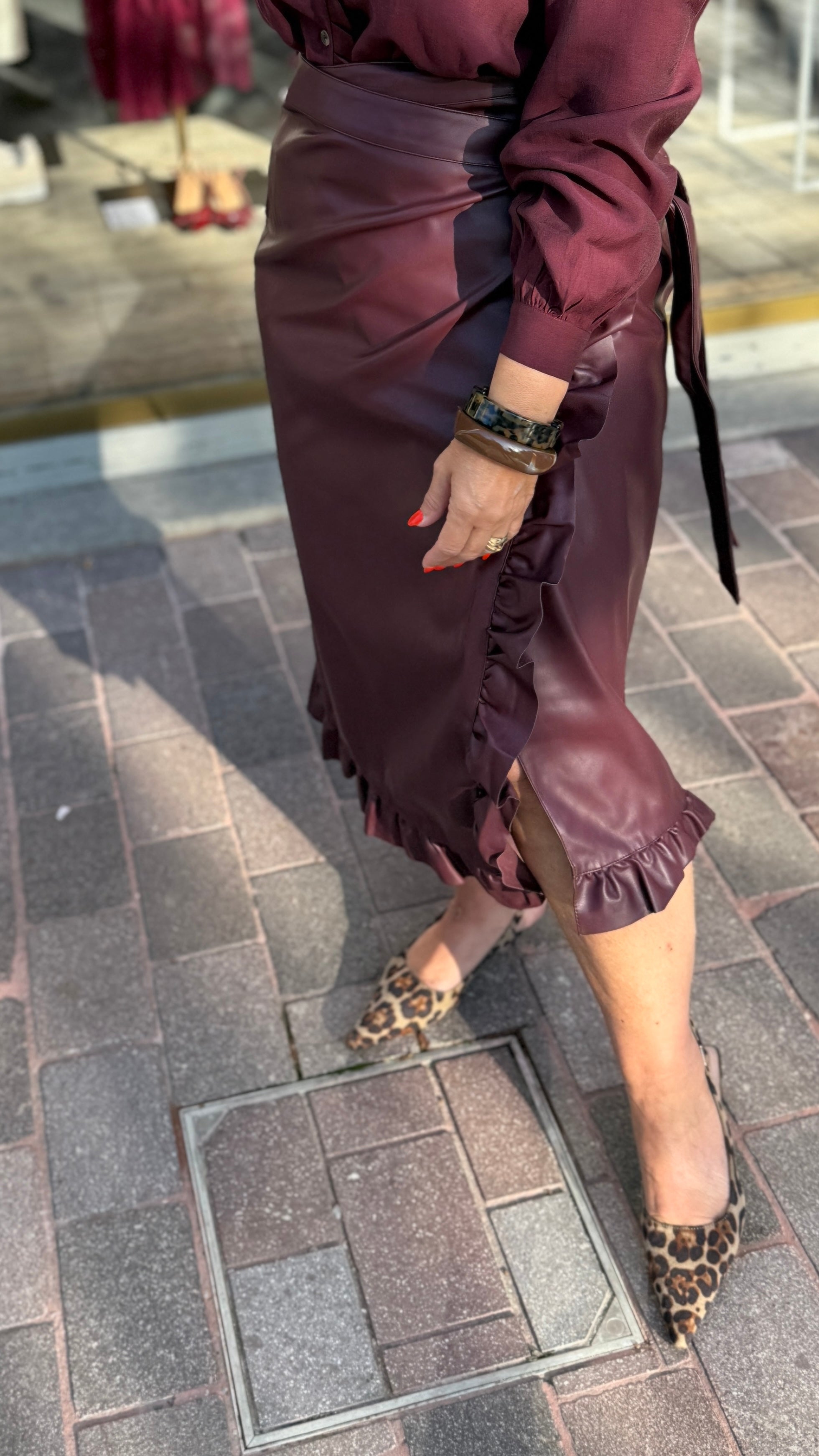 Vegan leather rok/ JASPRE/ NEVER FULLY DRESSED