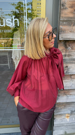 Afbeelding in Gallery-weergave laden, Bordeaux hemd strik/JOLIEN
