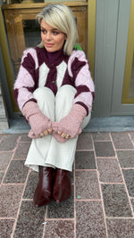 Afbeelding in Gallery-weergave laden, Cardigan/ Burlington ruit/ burgundy
