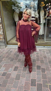 Overknee laars/ bordeaux/ MARRON