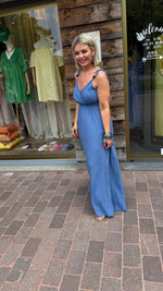 Afbeelding in Gallery-weergave laden, Jurk met kralen/ jeansblauw /NOOR
