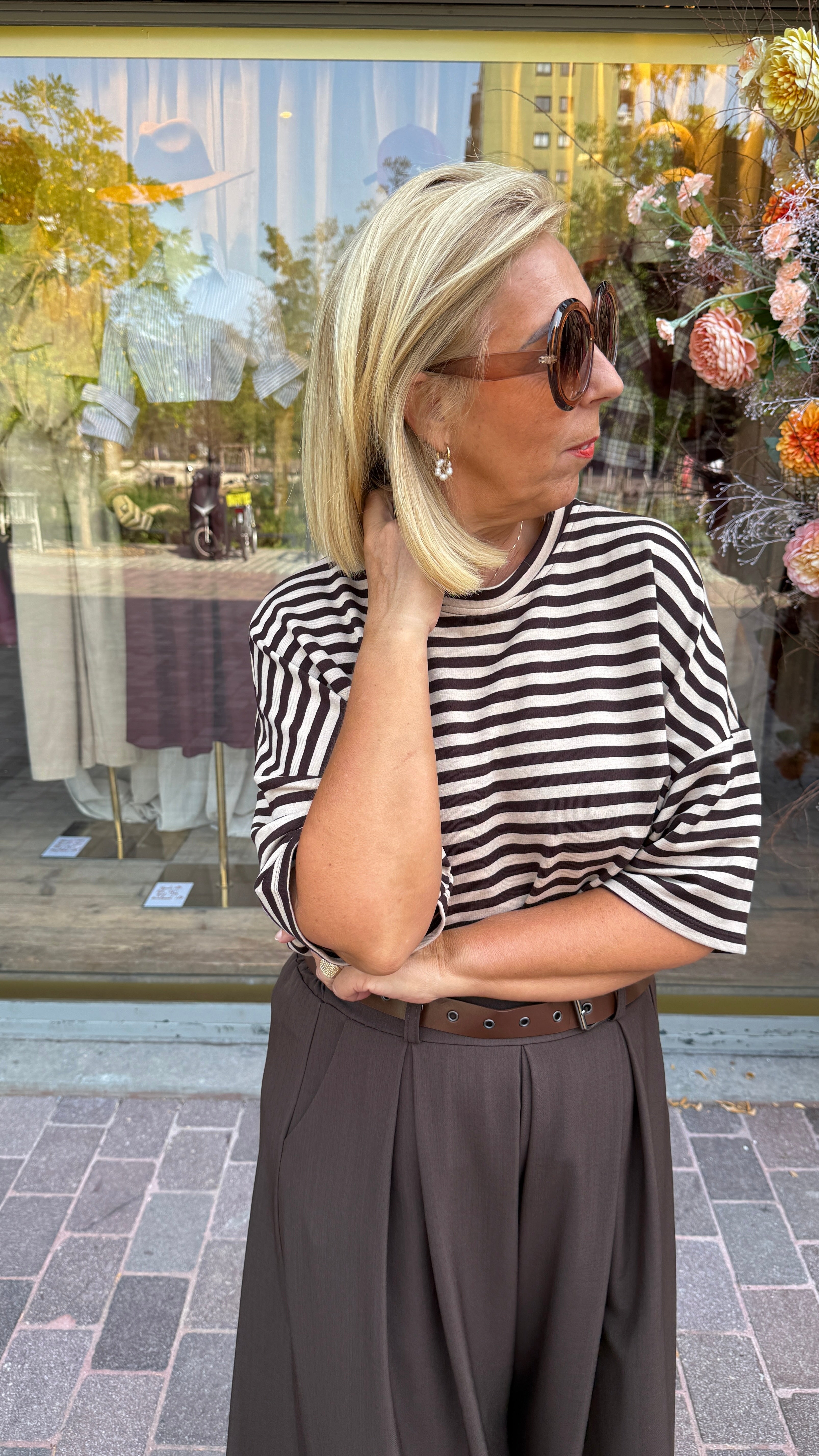 T-Shirt Streep/ MARINE