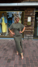 Afbeelding in Gallery-weergave laden, Jurk/ knoop/ kaki
