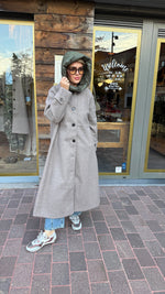 Afbeelding in Gallery-weergave laden, Jas met kap/ taupe/ MARIE
