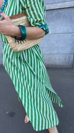 Afbeelding in Gallery-weergave laden, Jurk/streep/ groen/GHILAINE
