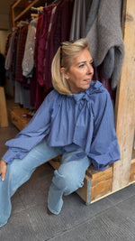 Afbeelding in Gallery-weergave laden, Hemd/ blauw/strik/JOSEFINE
