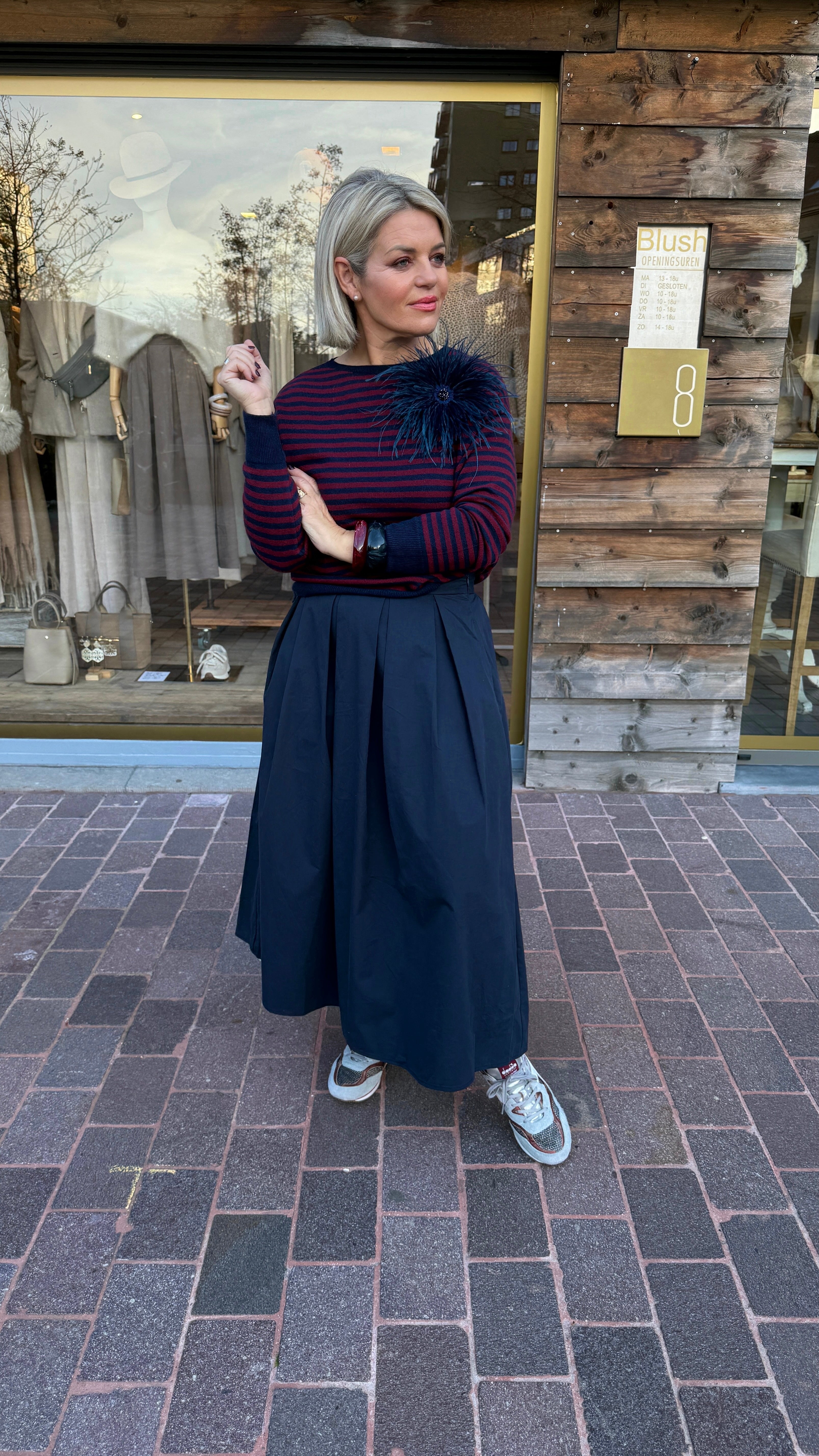 Trui/ bordeaux-blauw/MILLE