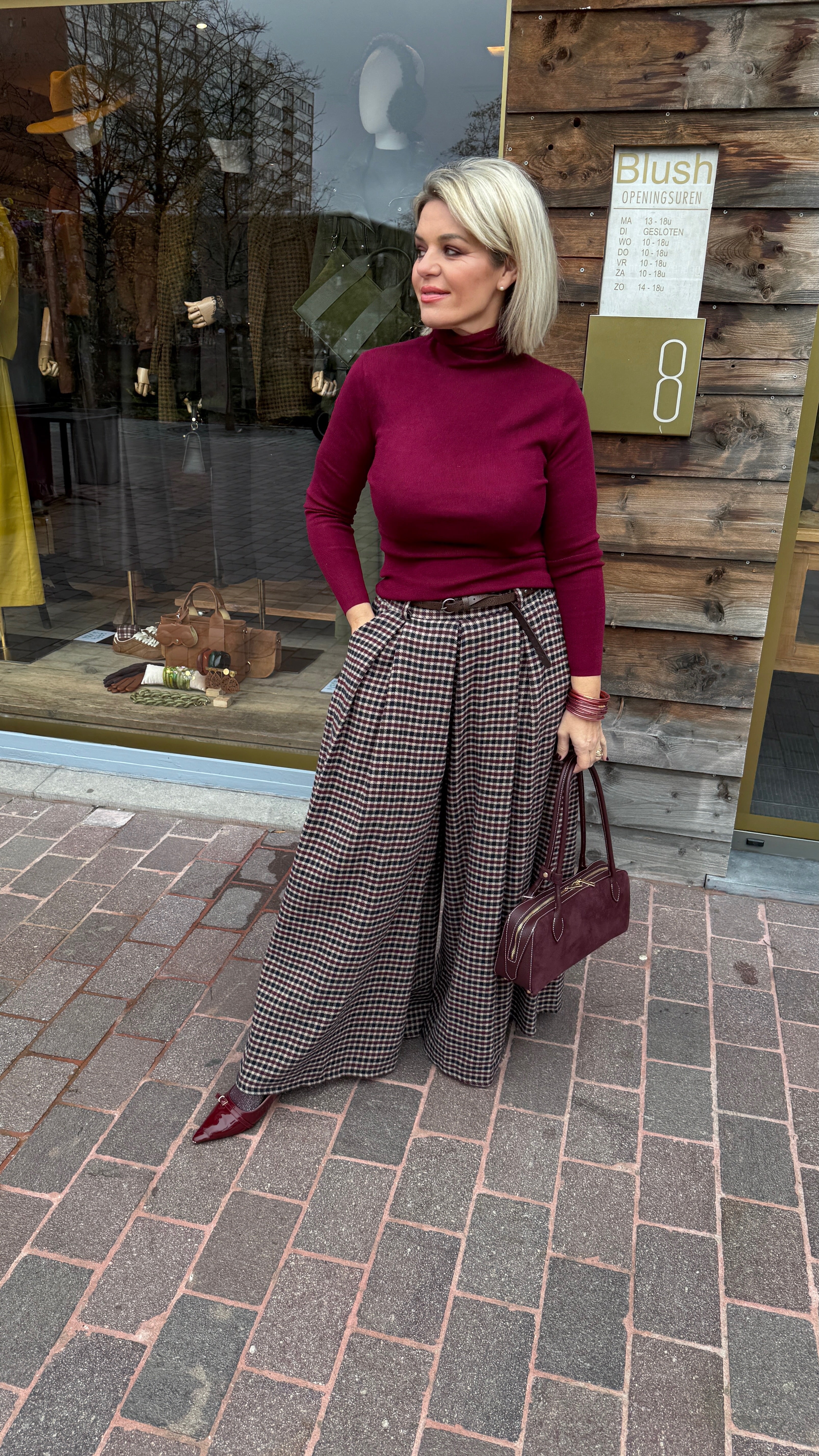Ruiten broek/ MANON/ bordeaux