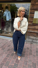 Afbeelding in Gallery-weergave laden, Sweater met lederlook borstzak/ BO

