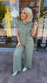 Afbeelding in Gallery-weergave laden, Blouse/linnen/groen/ MICHA
