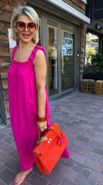 Afbeelding in Gallery-weergave laden, Linnen jurk/fuschia/JULIETTE
