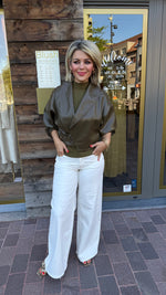 Afbeelding in Gallery-weergave laden, Lederlook vest / groen/ NAVY
