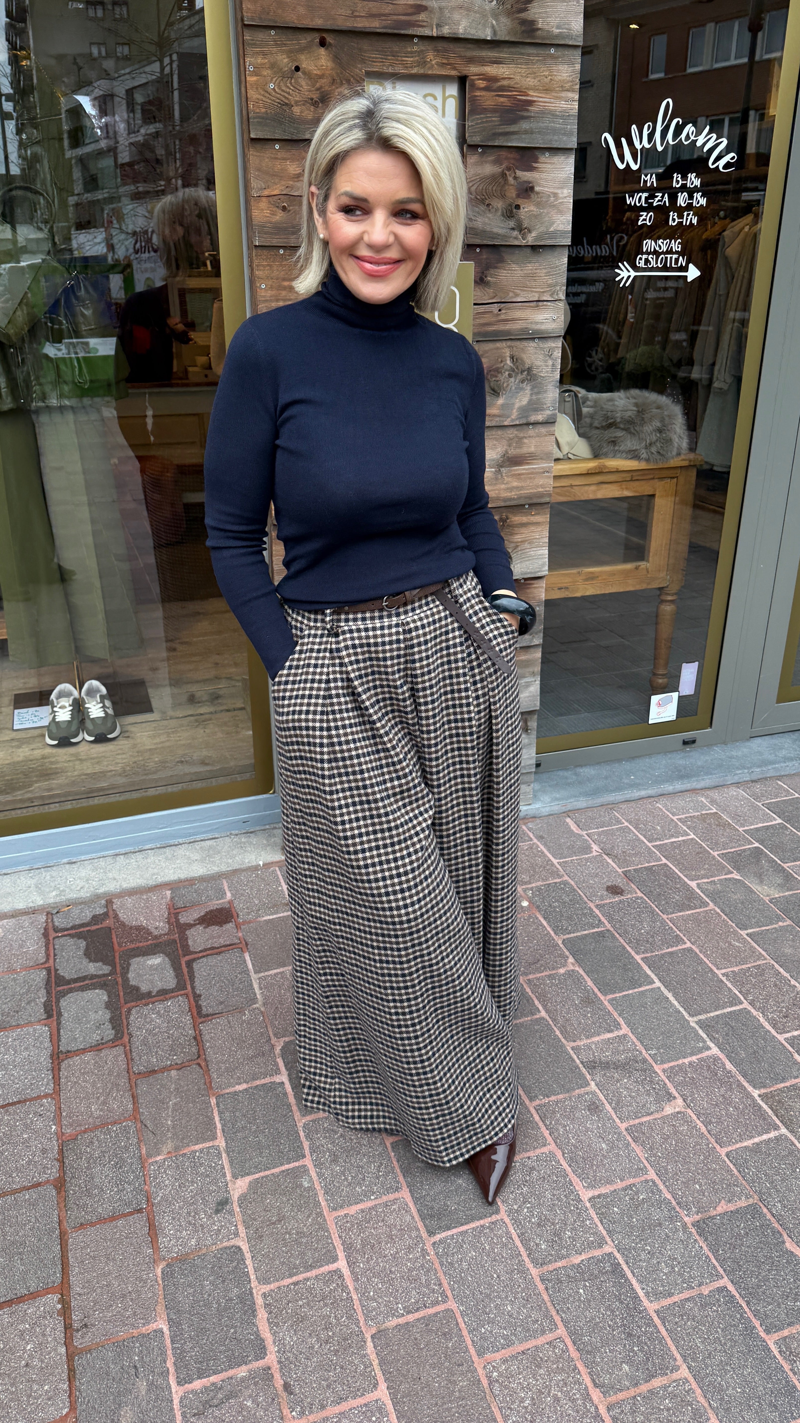 Ruiten broek/ MANON/ blauw