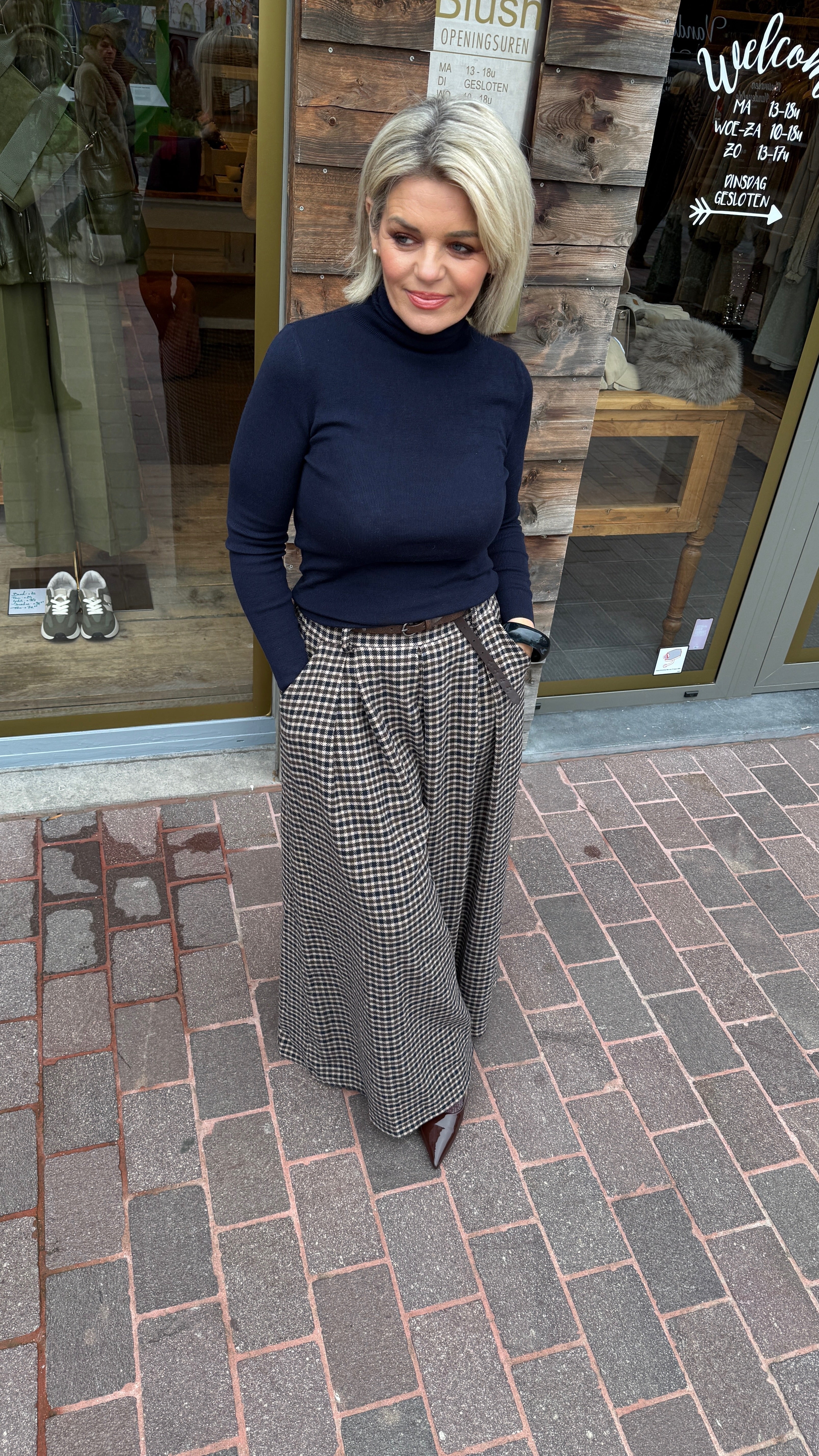 Ruiten broek/ MANON/ blauw