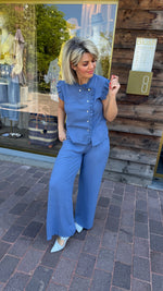 Afbeelding in Gallery-weergave laden, Blouse/linnen/blauw/MICHA
