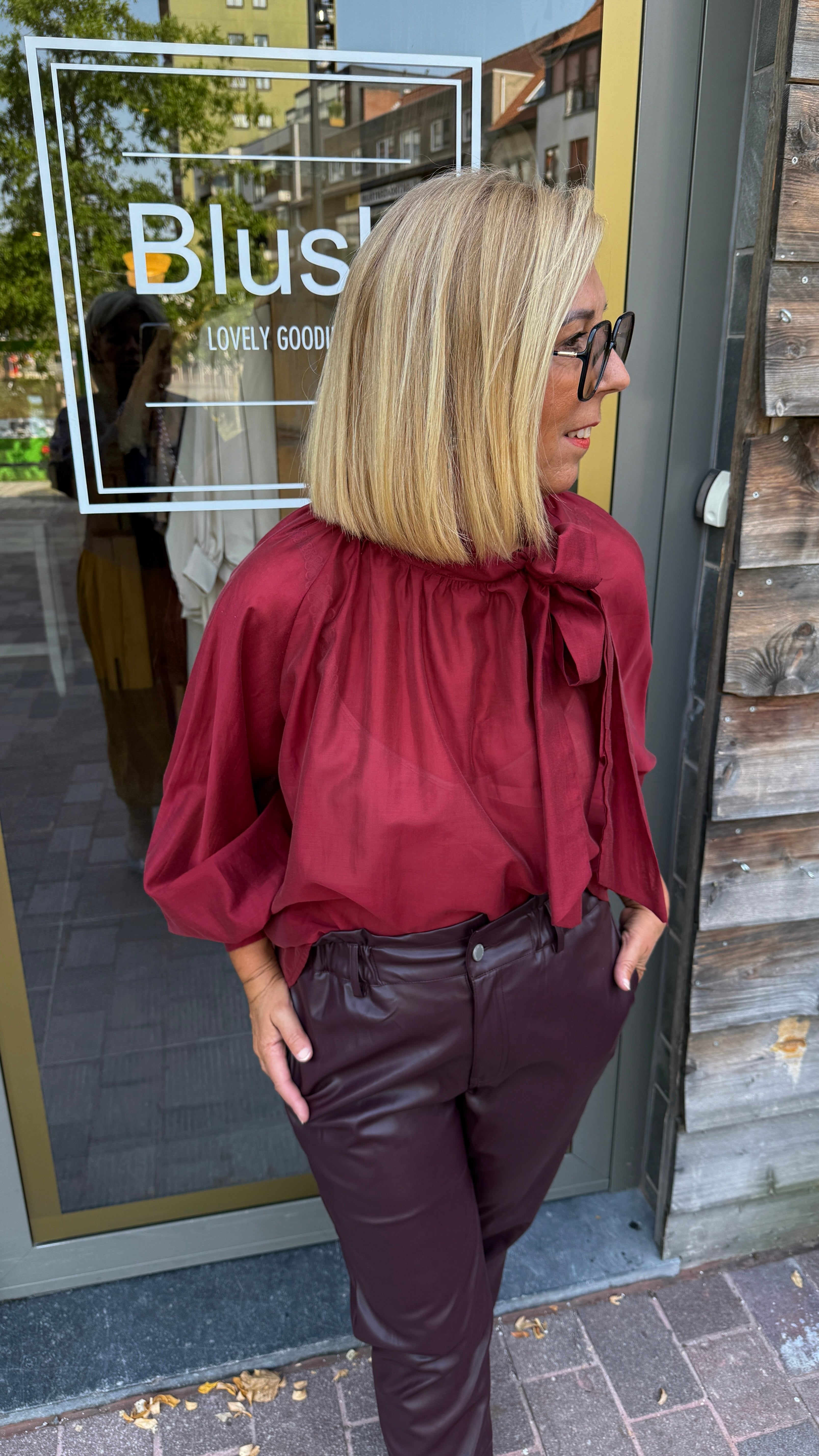 Bordeaux hemd strik/JOLIEN
