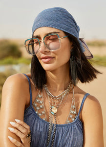 Blue Tint Lucy Square Sunglasses/ NEVER FULLY DRESSED
