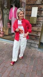 Afbeelding in Gallery-weergave laden, Jeanshemd/ rood/ FÉLINE
