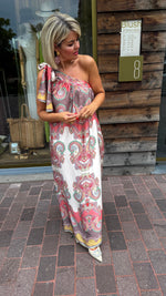 Afbeelding in Gallery-weergave laden, Satinlook jurk/ asymmetrisch/ JULIENNE

