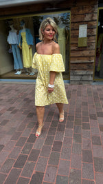 Afbeelding in Gallery-weergave laden, Jurk/ geel/ polkadot
